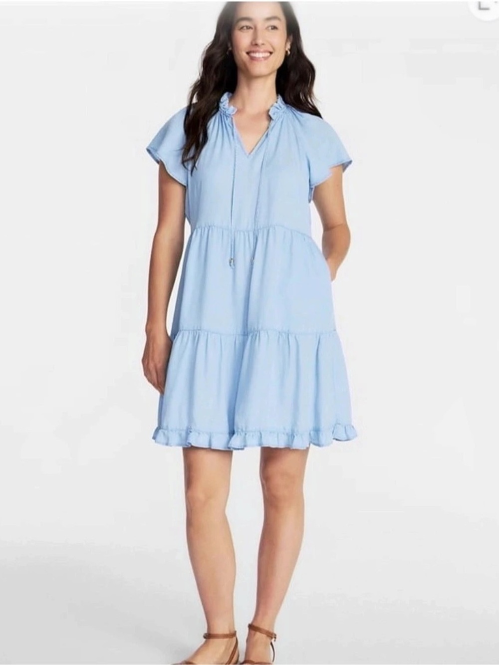 Women’s ligh blue Ruffle Denim Dress size XL. New w/tags.